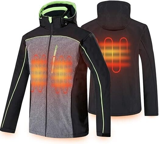 Men's Heated Body Warmer Jackets Electric Windproof & Waterproof w/10000 mah XXL