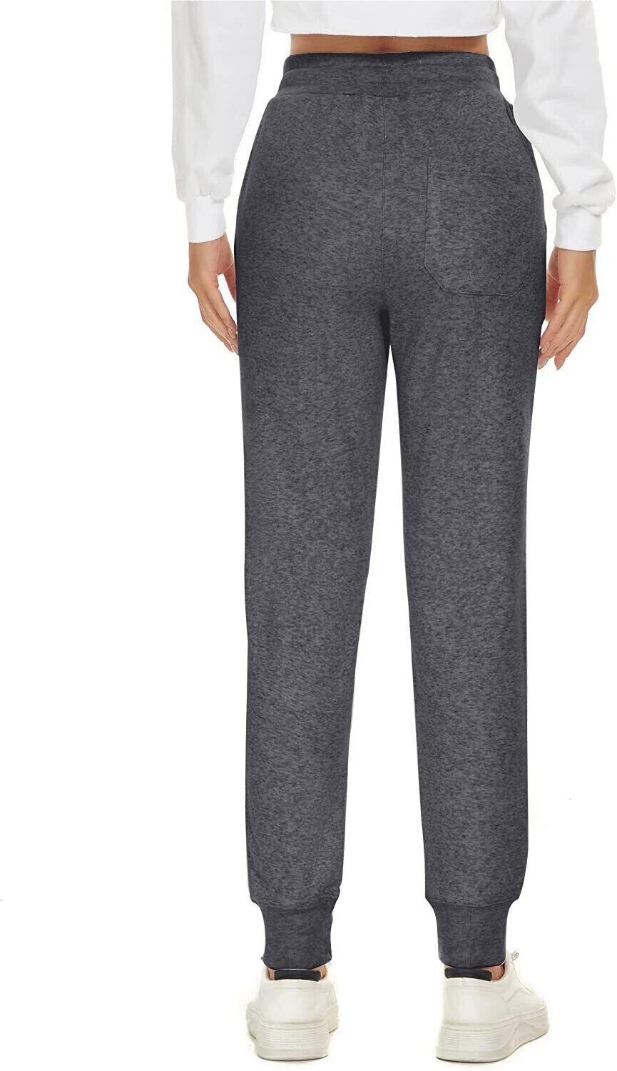 Women's Sherpa Fleece Lined Joggers Winter Thermal Warm Trousers Sweatpants (S)