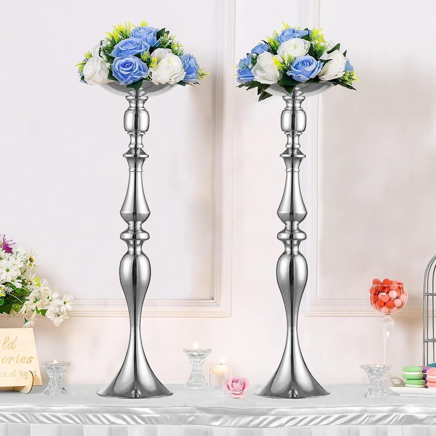 Metal Flower Stand Vase Wedding Tables Events Festival Tabletop Flower Stand 2pc