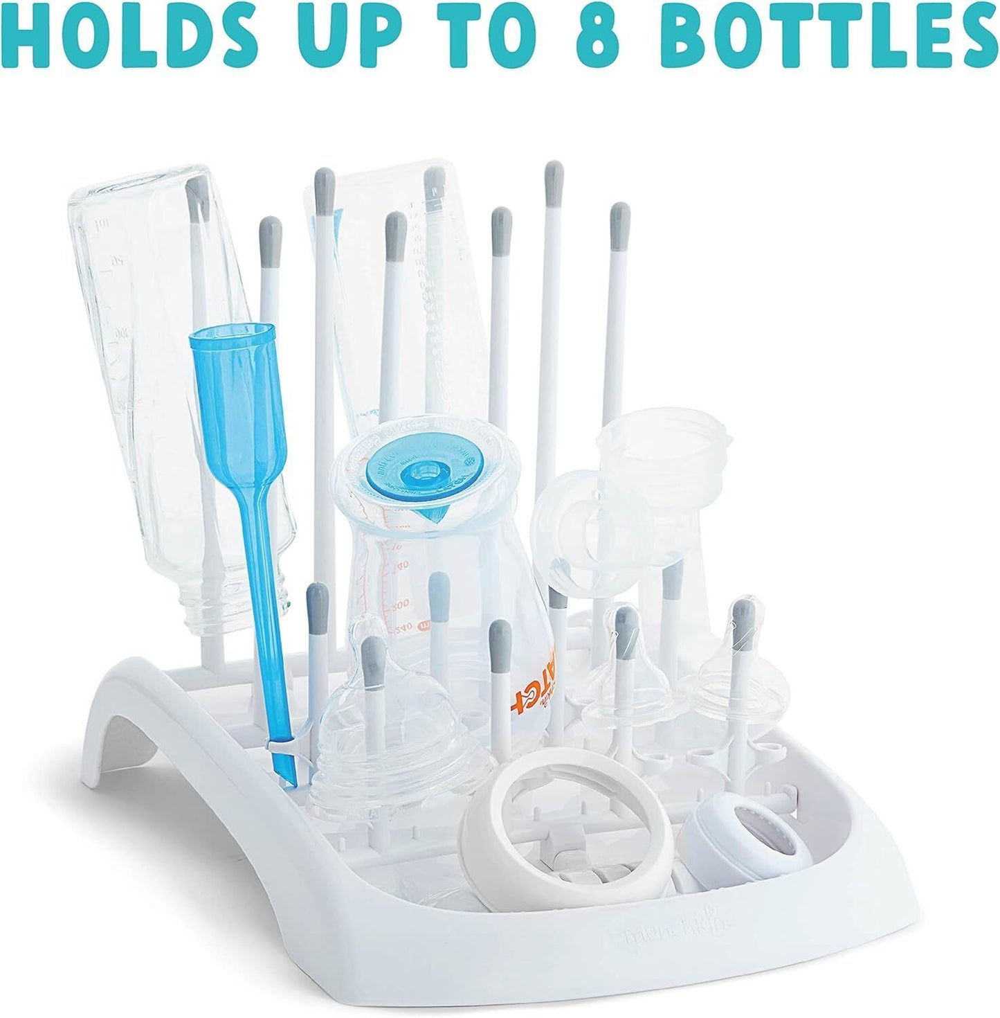 Munchkin Baby Bottle Holder, Folding Deluxe Baby Bottle Drying Rack, Baby Bottle & Water Bottle Drying Rack, Bottle Holder & Baby Bottle Rack, Baby Bottle Stand for Washing Up, Dishwasher Safe