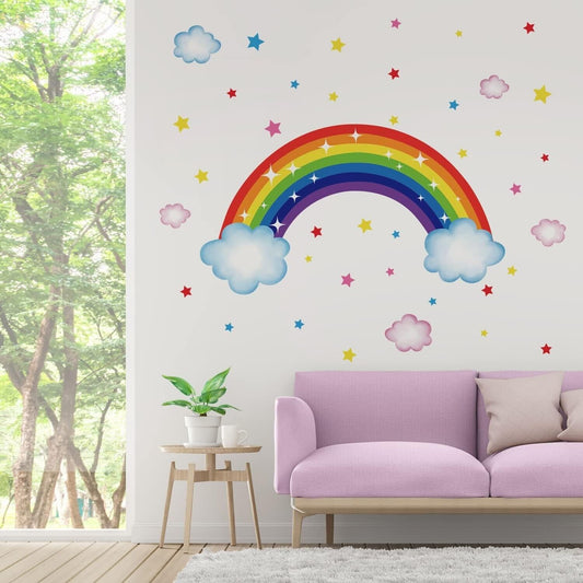 Wall Rainbow Sticker Stickers Bedroom Kids Decal Nursery Art for Girls Bedroom