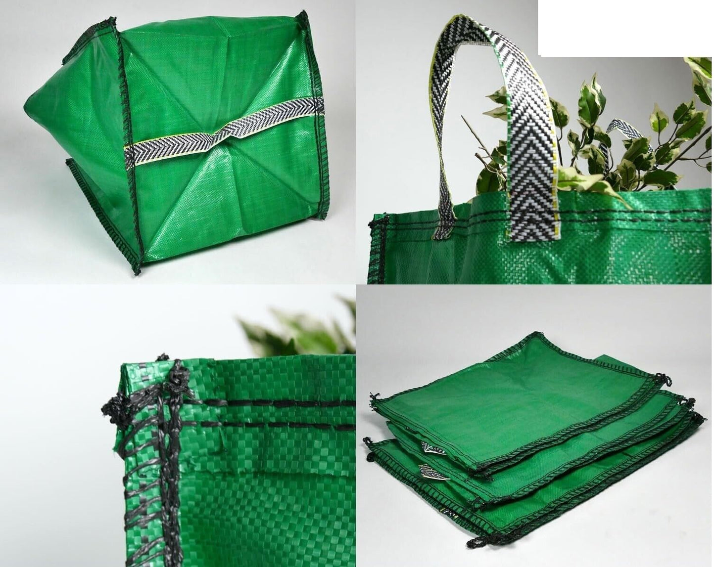 Heavy Duty Woven Garden Waste Bags Ties Bin Construction Bags 120 Litre