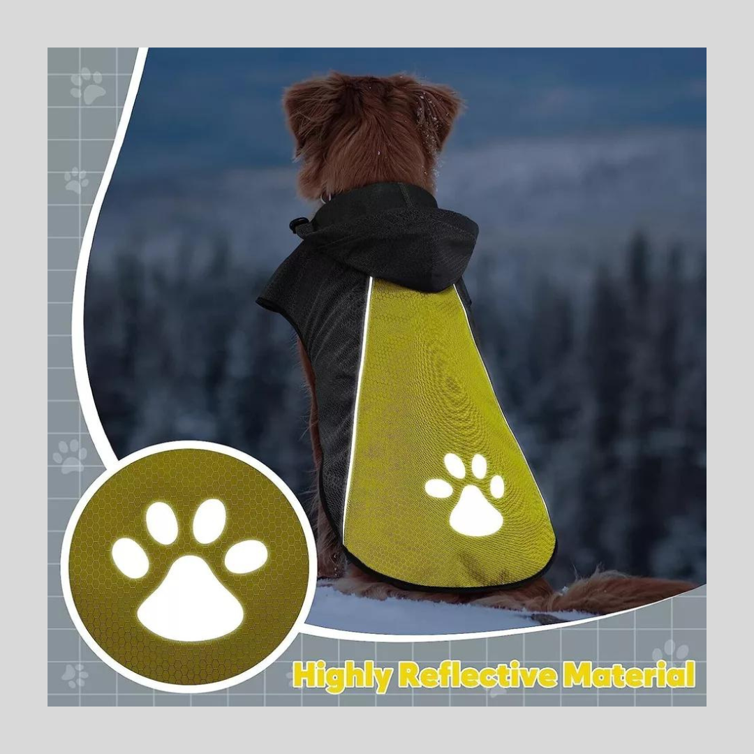 Dog Jacket Waterproof Lightweight Vest Raincoats Yellow Size L