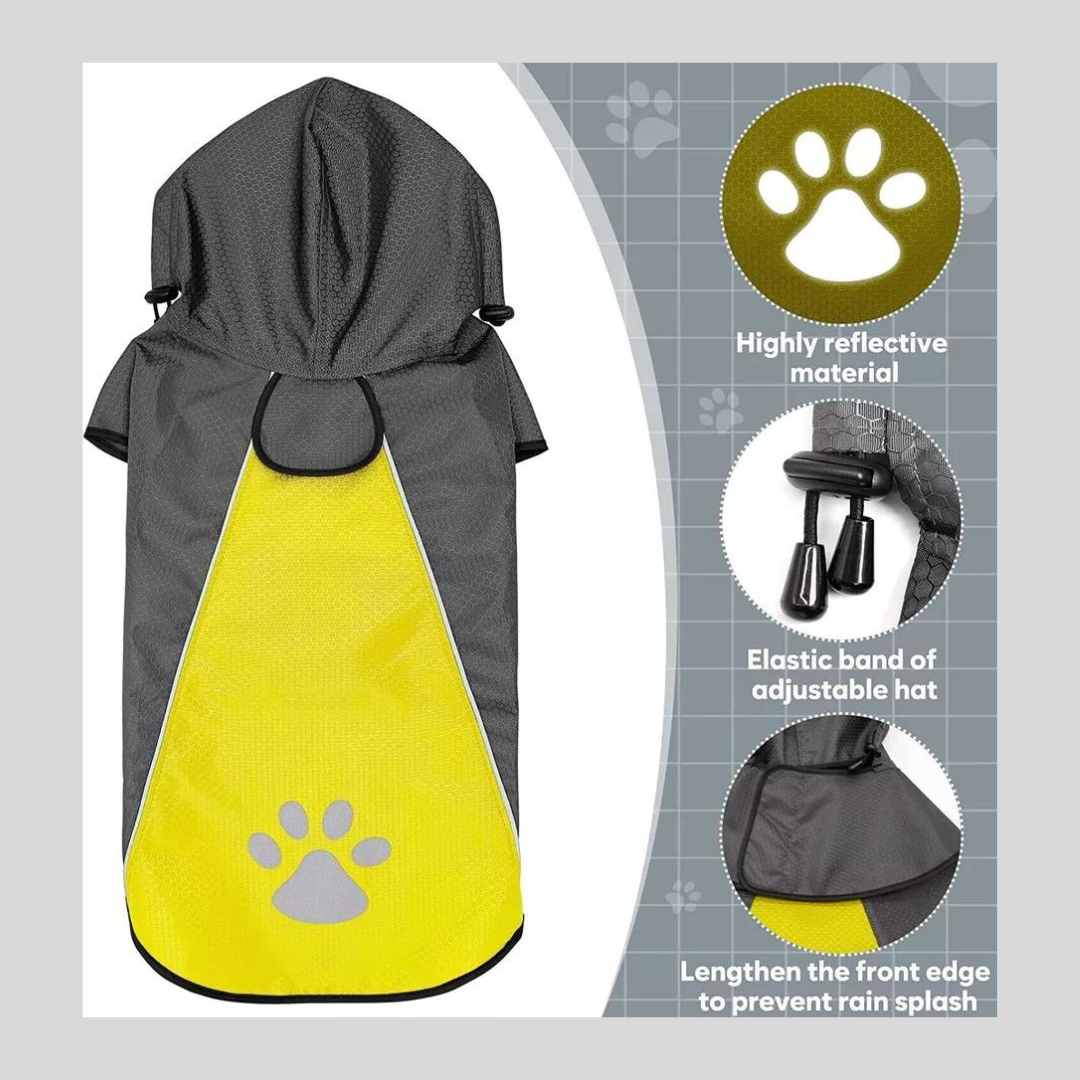 Dog Jacket Waterproof Lightweight Vest Raincoats Yellow Size L