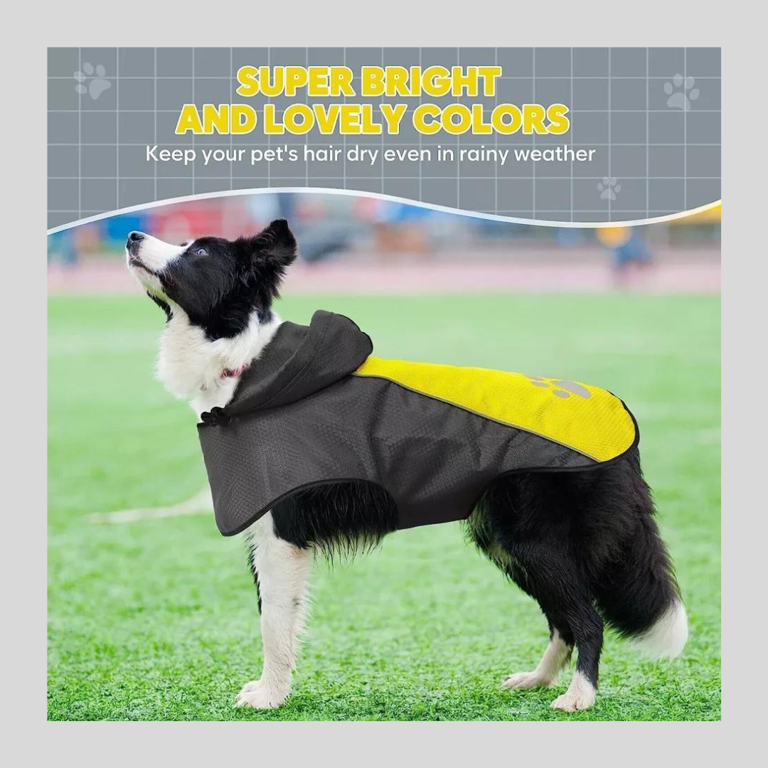 Dog Jacket Waterproof Lightweight Vest Raincoats Yellow Size L