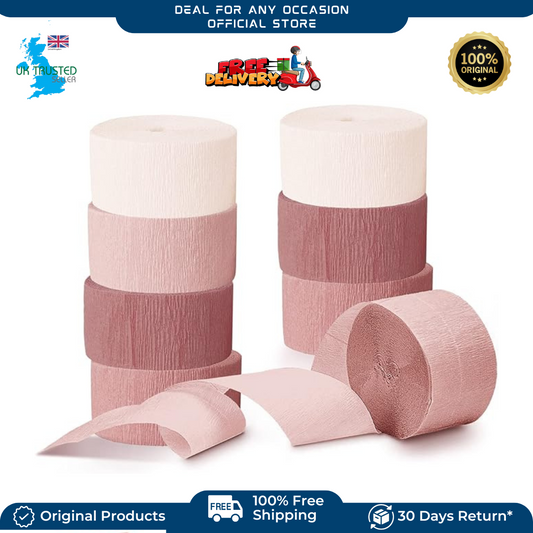 Crepe Paper Decorations 8 Streamer Rolls Pastel Pink Wedding Birthday Party