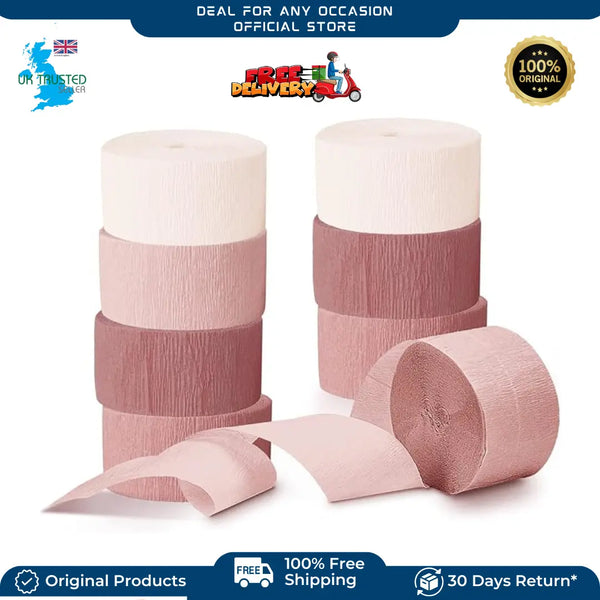 Crepe Paper Decorations 8 Streamer Rolls Pastel Pink Wedding Birthday Party Deal For Any Occasion
