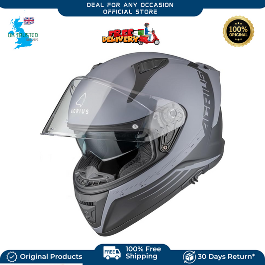 Storm Calibration Full Face Motorcycle Crash Helmet With Drop-Down Sun Visor XL