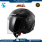 Motorcycle Open Helmet in Dull Black With Airflow Black Gloss XL LS2