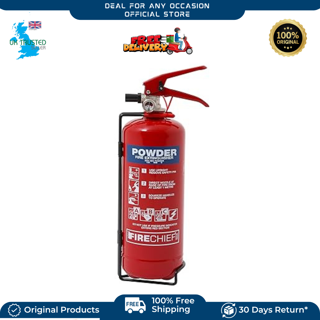 Dry Powder 2Kg Fire Extinguisher With Steel Wall Bracket HOME CAR VAN TAXI BUS