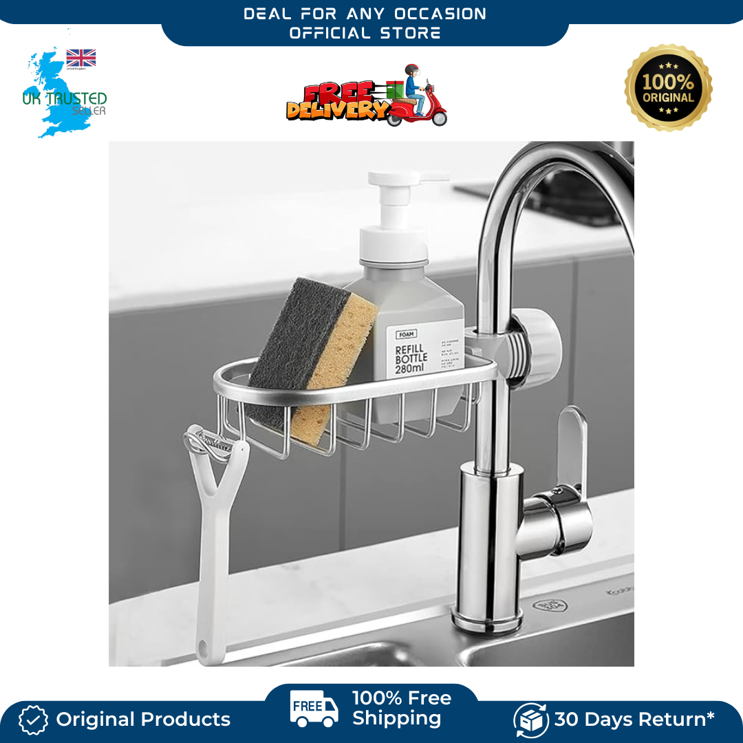 Shower Soap Organiser Sponge Holder Kitchen Tap Sink Stainless Steel in Silver