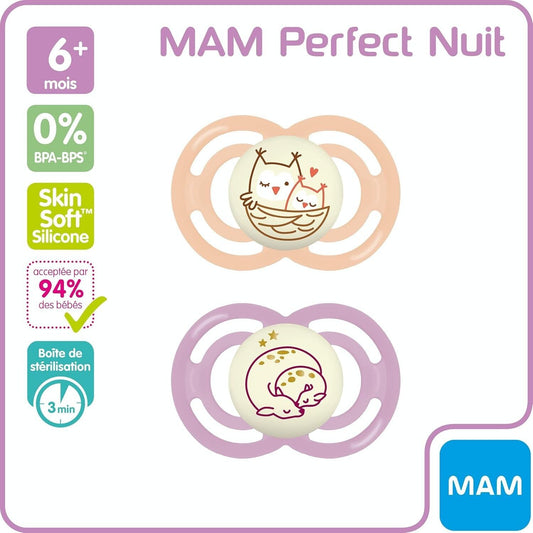 Mam Baby Soothers Dummy Perfect Night Silicone for 6 Months+