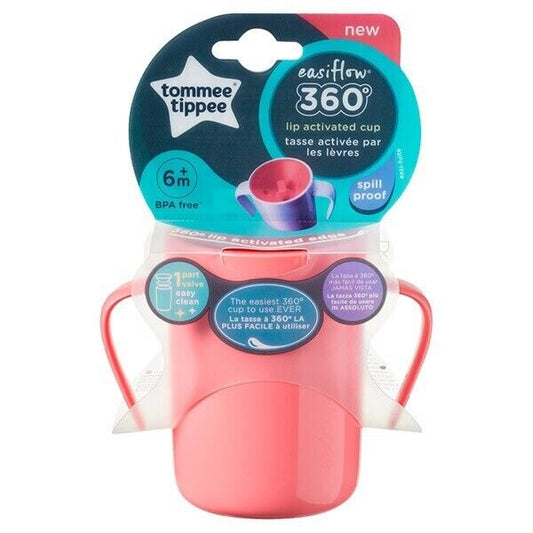 Tommee Tippee Easi Flow 360 Lip Activated Cup 6m+ Pink
