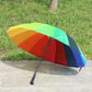 Rainbow Umbrella Ultra Durable Deluxe Strong Windproof Large Canopy 16Rib