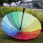 Rainbow Umbrella Ultra Durable Deluxe Strong Windproof Large Canopy 16Rib