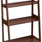 Classic 5-Tier Open Bookcase with Solid Rubber Wood Walnut 38.18 cm x 65.99 cm x 189.18 cm