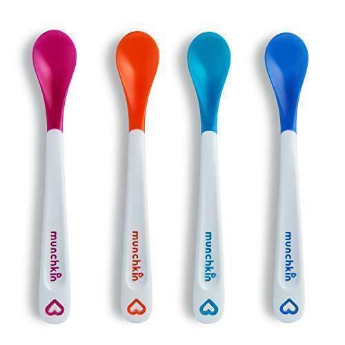 Munchkin White Hot Toddler & Baby Spoons| Baby Weaning Spoons Set with Colour Changing Heat Alert| Dishwasher Safe Plastic Cutlery| BPA Free| Baby Feeding Spoons & Dessert Spoons for Babies | 4 Pack