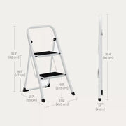 Step Ladder 2-Step Folding Safety Lock Space Saving Storage Safety Non Slip White Deal For Any Occasion