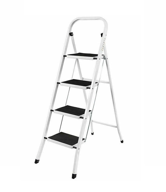 Step Ladder 4-Step Folding Safety Lock Space Saving Storage Safety Non Slip