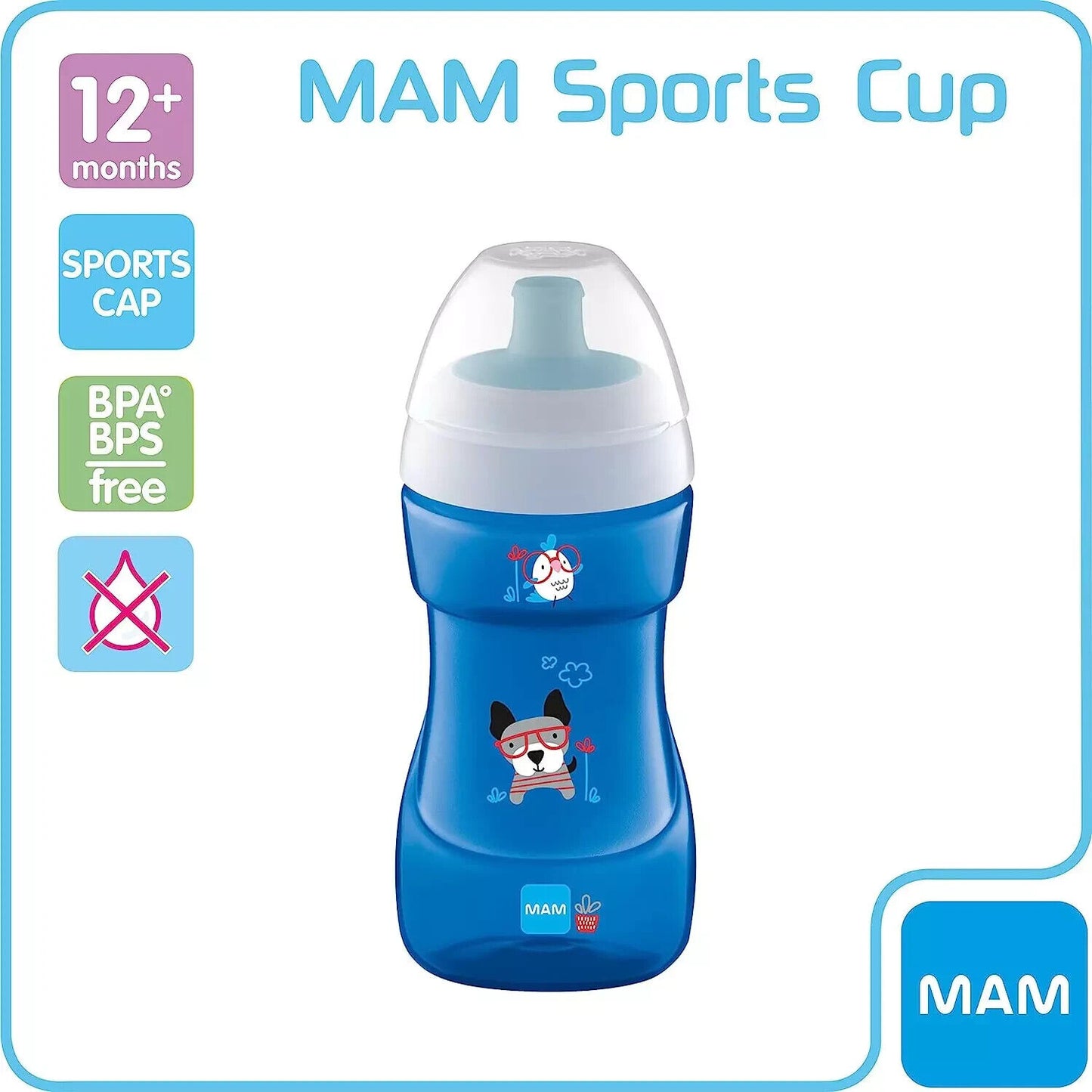 MAM Sports Cup 330 ml Trendy Non-Spill Cup 12+ Months Baby Cup Bottle