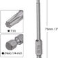 15Pcs T15 Torx Head Screwdriver Bit S2 Steel Magnetic Screw Drive Drill Bit 3''