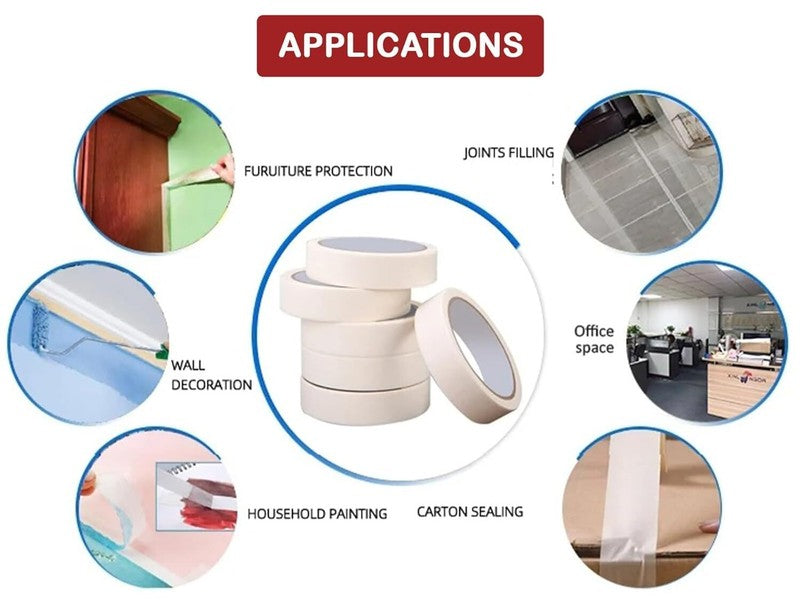 2 Rolls Masking Tape Painting 40Mm X 50M General Purpose Painters Adhesive Decor