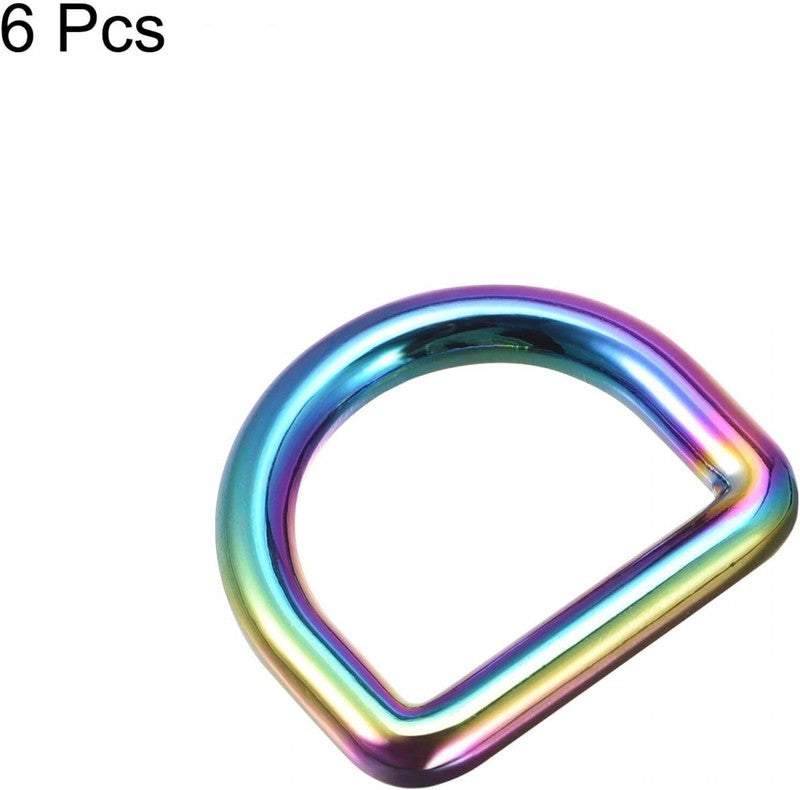 Metal D Ring 0.98'' / 25Mm Zinc Alloy Buckle for Hardware Craft DIY Colorful 6Pcs