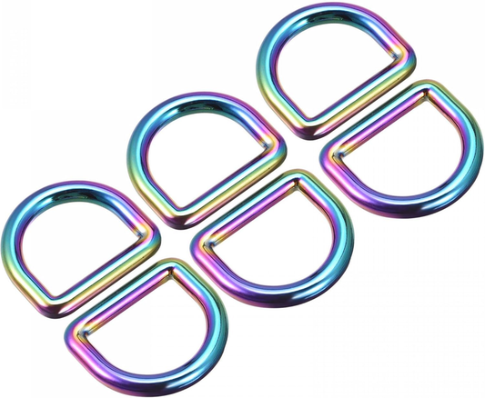 Metal D Ring 0.98'' / 25Mm Zinc Alloy Buckle for Hardware Craft DIY Colorful 6Pcs