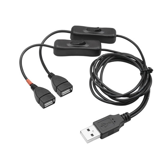 USB Splitter Cable with Switch USB 2.0 Male to Dual USB Female Jack Y Splitter
