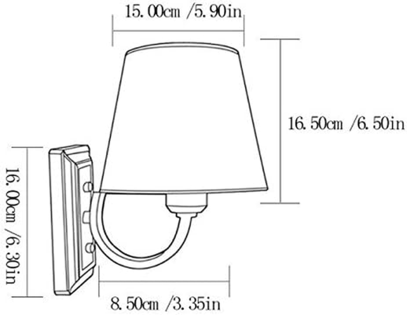 Wall Light Bedside Arm Lamp E14 Socket Fixture Shade Brass Plating 240V