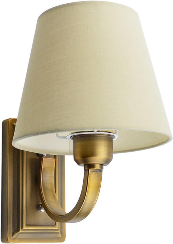 Wall Light Bedside Arm Lamp E14 Socket Fixture Shade Brass Plating 240V