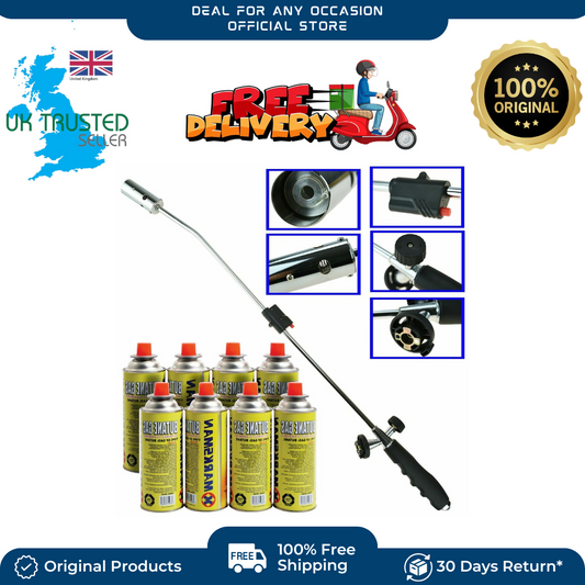 Weed Burner Moss Fungus Killer Wand Butane Gas Canister Blowtorch for Garden