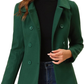 Women'S Trench Coat Long Sleeves Winter Jacket Pea Green Large