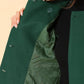 Women'S Trench Coat Long Sleeves Winter Jacket Pea Green Large