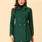 Women'S Trench Coat Long Sleeves Winter Jacket Pea Green Large