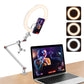 10'' Ring Light with Phone Holder Desk Stand Overhead Tripod for Makeup Video