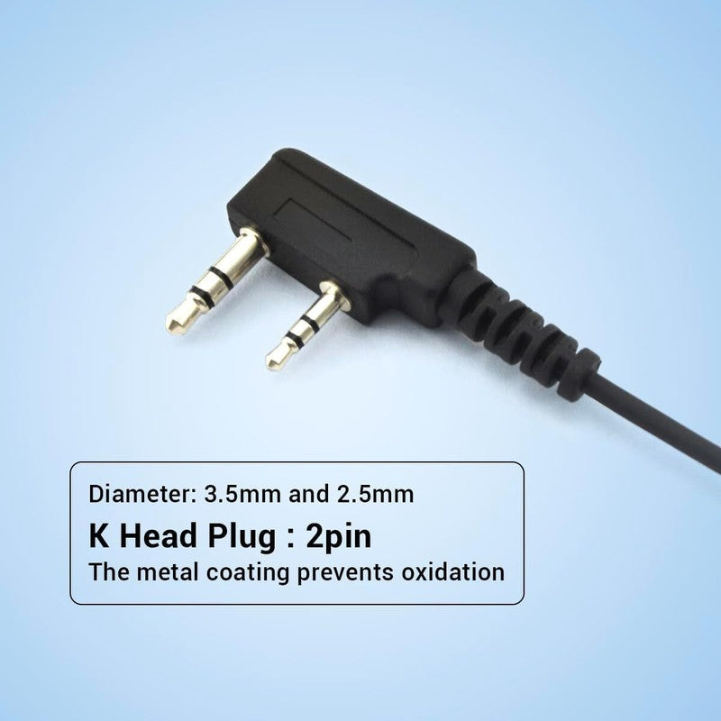 D-Shape Walkie Talkie Earpiece Mic Headset for Kenwood Baofeng UV-5R 777 888S