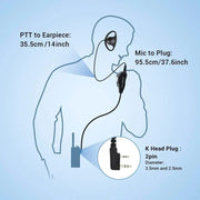 D-Shape Walkie Talkie Earpiece Mic Headset for Kenwood Baofeng UV-5R 777 888S Unbranded
