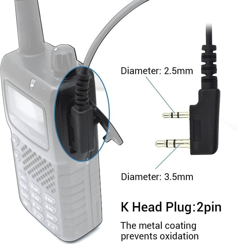 D-Shape Walkie Talkie Earpiece Mic Headset for Kenwood Baofeng UV-5R 777 888S