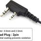 Walkie Talkie Earpiece 2 Pin PTT Mic Headset for Baofeng Kenwood UV-5R 88E