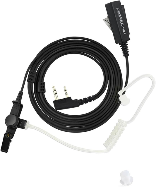 Walkie Talkie Earpiece 2 Pin PTT Mic Headset for Baofeng Kenwood UV-5R 88E