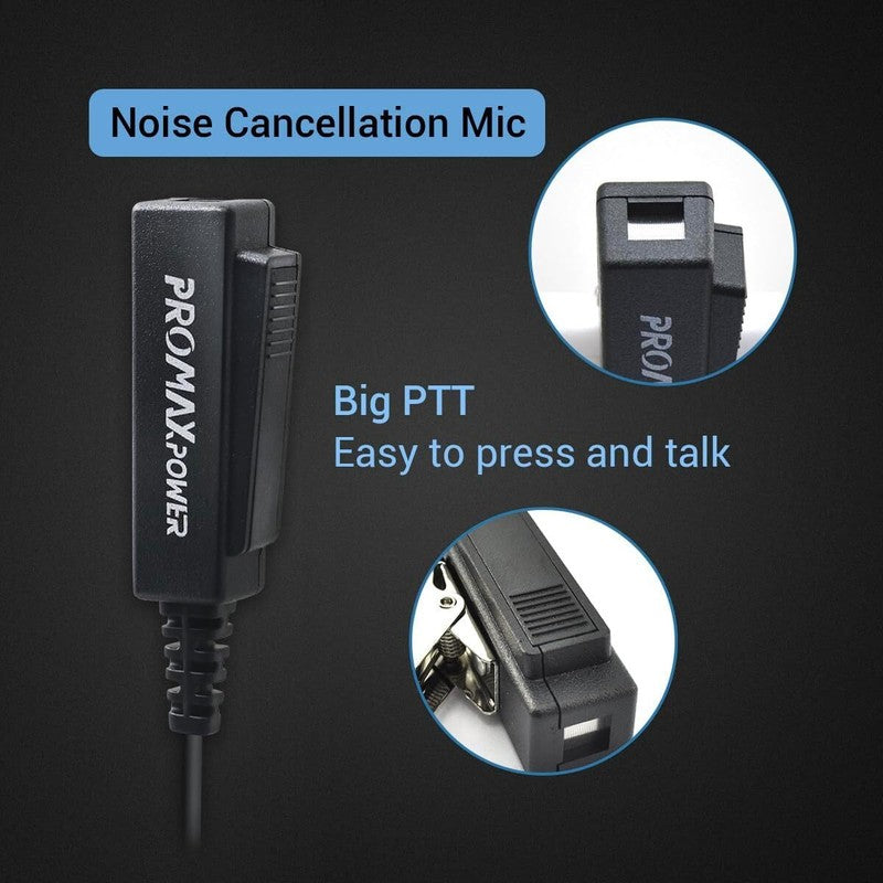 Walkie Talkie Earpiece 2 Pin PTT Mic Headset for Baofeng Kenwood UV-5R 88E