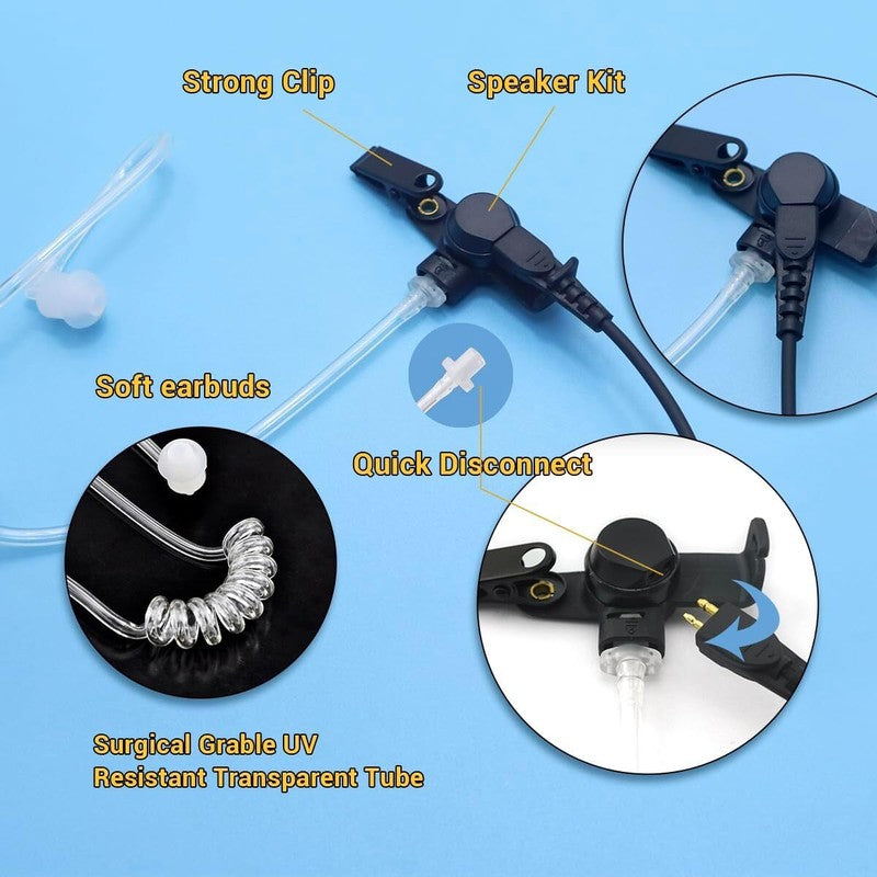Walkie Talkie Earpiece 2 Pin PTT Mic Headset for Baofeng Kenwood UV-5R 88E
