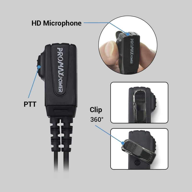 Walkie Talkie Earpiece D-Shape PTT Headset for Motorola CP040 DP1400 GP88 GP300