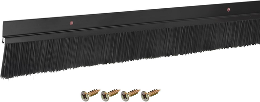 Door Bottom Brush Draft Excluder Seal Strip 900mm Black H-Shape Aluminium