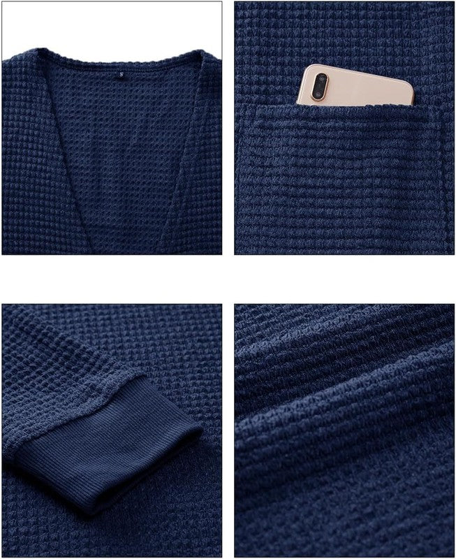Women's Long Cardigan Summer Knit Sweater Lightweight Open Front Pockets XL