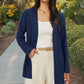 Women's Long Cardigan Summer Knit Sweater Lightweight Open Front Pockets XL