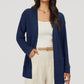 Women's Long Cardigan Summer Knit Sweater Lightweight Open Front Pockets XL