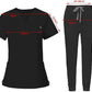 Womens Scrub Set Nursing Uniform V-Neck Top & Pants for Work SPA Groomer Small