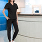 Womens Scrub Set Nursing Uniform V-Neck Top & Pants for Work SPA Groomer Small